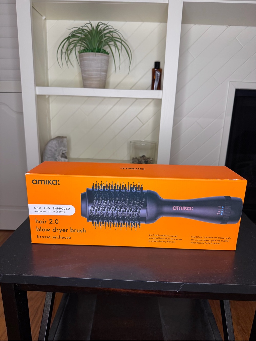 amika Hair 2.0 Blow Dryer Brush in Orange and Black
